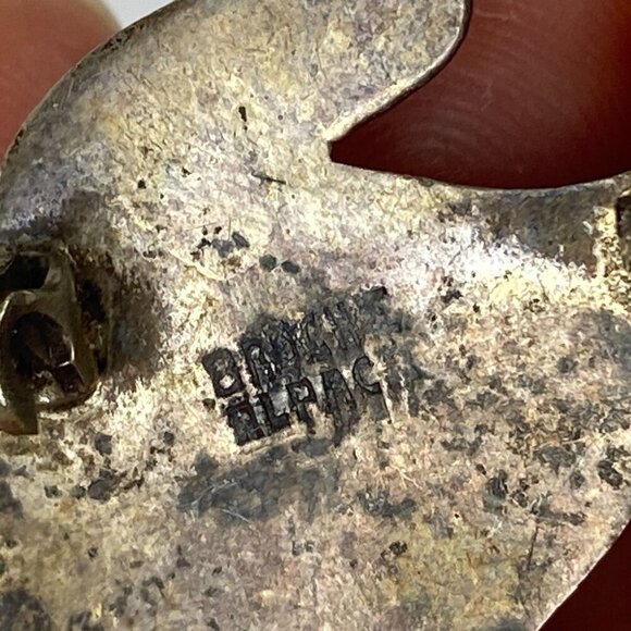 Taxco Alpaca 925 Sterling Silver Fish Brooch Pin Abalone Inlay Made in Mexico - Picture 6 of 7